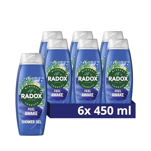 Radox Mineral Therapy Feel Awake 2-in-1 Body Wash & Shampoo Shower Gel with a sea mineral & fennel fragrance for a refreshing experience 6x 450 ml-image