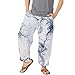 Adpan Juniors Pantaloni neri Pantaloni da uomo Casual Versatile Tutto Stampa Allentato Plus Size Pantaloni Moda Spiaggia Tasca Pantaloni, Grigio, S