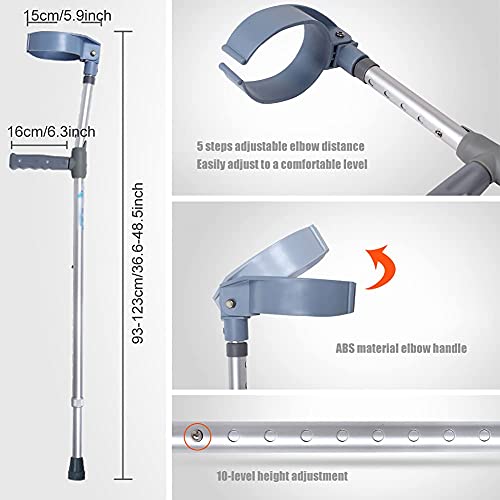 Stampella ascellare per Adulti, Camminata Pieghevole Portatile, stampella telescopica Regolabile a Forma di F per Anziani disabili