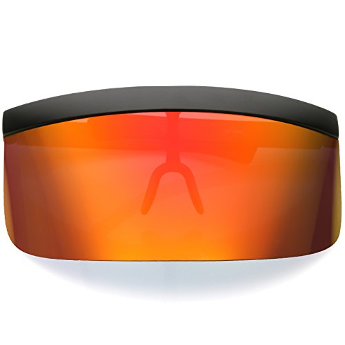 41IU7G+BRbL. SL500 zeroUV Visor Sunglasses for Men and Women, Futuristic Face Shield Glasses with UV400 Protection 172mm (Red Orange Mirror)