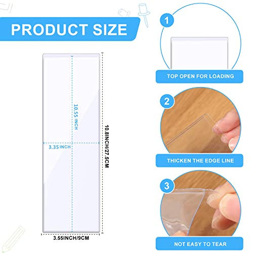 Image of Chinco 30 Pcs Self Adhesive Pockets, Bin Labels for Storage Bins, Clear Pocket Label Sleeves, Plastic Index Card Holder with Top Open for Organizing Bins Box Drawer(3.55 x 10.8 Inches)