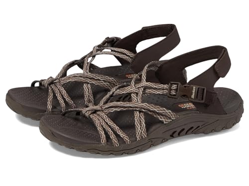 Skechers Women's REGGAE - MENDOCINO sporty outdoor sandal, Chocolate 11 M