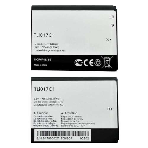 Vvuilsty TLI017C1 battery for Tracfone TCL Flip 2,Greatcall Red Graphite Jitterbug Flip Phone,Rechargeable 0 Cycle Battery Compatible with Alcatel Greatcall Red Graphite Jitterbug Flip Phone