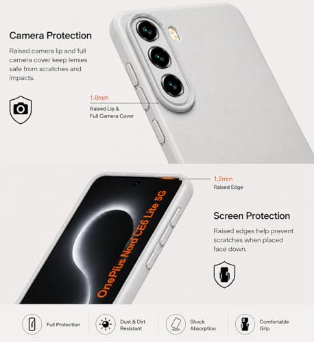 Image of Silicone Back Cover Case for OnePlus Nord CE6 Lite 5G | Soft Micro-Fibre Lining Inside | Anti Slip Grip & Camera Protection | Shockproof Case for