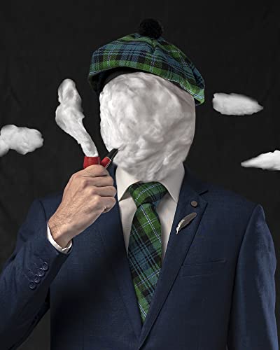 Image of Scottish Tam O' Shanter Hat Tartan Bonnet Pom Pom Wool Flat Cap One Size