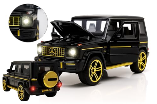 Image of Mercedes Benz AMG G63 Car Toy - 1:32 Scale Die-Cast Alloy G-Wagon Model with Lights & Sound, Pull-Back SUV Toy for Kids, Collectors & Boys for Gift (Color As Per Stock)
