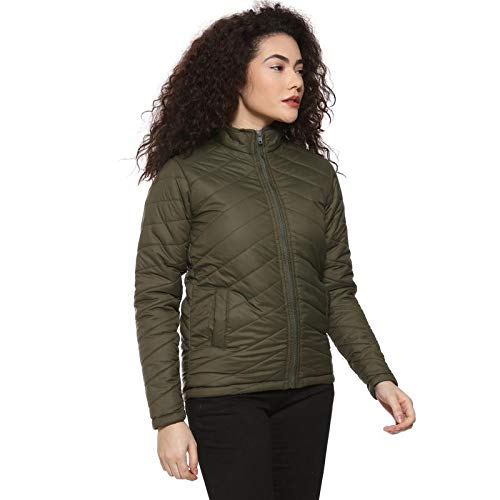 Women's Puffer Regular Fit Bomber Jacket for Winter Wear | Standing Collar | Full Sleeve | Zipper | Casual Jacket for Woman & Girl | Western Stylish Jacket for Women-image-35