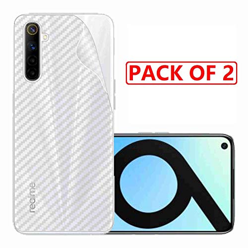 Image of Compatible with (Pack of 2) Oppo Realme 6I Back Screen Protective Film Carbon Fiber Skin Transparent Screen Guard Sticker