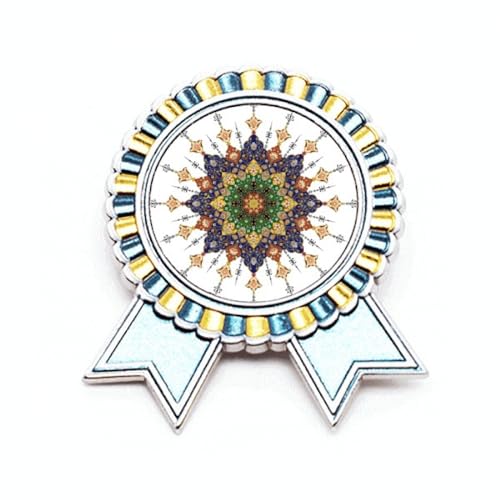 Broche fleur en métal motif répété cadre taille M pour accessoire de veste
