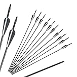 M.J COMFY-LIFE 10Pcs Archery Arrows 30 inch Carbon Hunting Targeting Arrows with Broadhead Target Practice Shooting Arrows for Recurve Bow Compound Bow Longbow