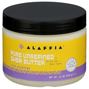 ALAFFIA Lavender Authentic African Unrefined Shea Butter, 11 OZ