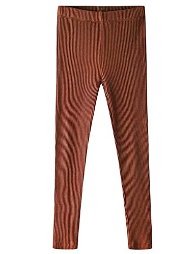 Noomelfish Girls Basic Ribbed Leggings Kids Cotton...