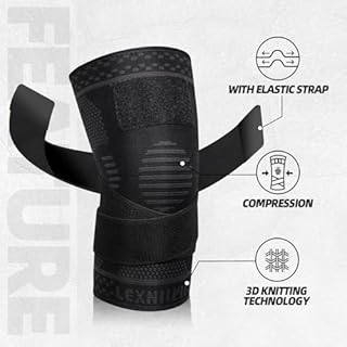 Ginocchiera Ortopedica per Uomo/Donne, Tutore Ginocchio a Compressione Ginocchiere Palestra, Fascia Ginocchio Ortopedica per Artrosi Ginocchio, Menisco lesionato, Sportiva, Palestra, Corsa, L