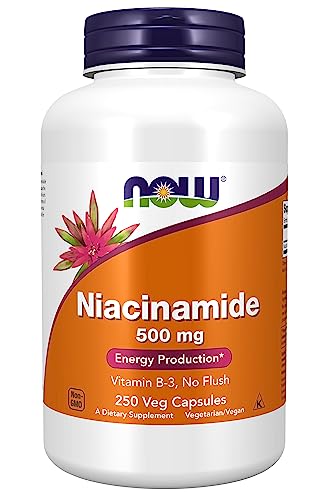 NOW Foods Niacinamide (Vitamin B-3) 500 mg Energy Production* 250 Veg Capsules