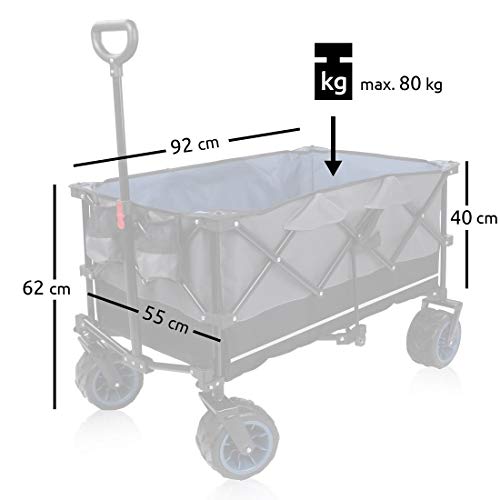 yourGEAR faltbarer Bollerwagen Trolley XXL Faltwagen Strandwagen 2 Getränkehalter 10cm Reifen 195 l – Bild 3