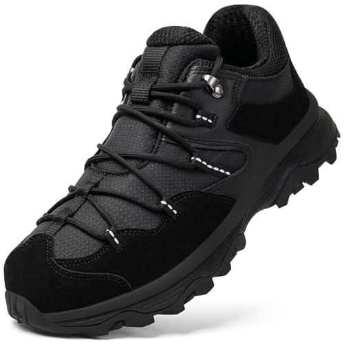 [SOARHOPE] トレッキングシューズ レディース 登山靴 黑 登山ぐつ 登山シューズ ウォーキング ハイキング キャンプ アウトドア ジョギング ローカット 軽量 防滑 初心者 3E