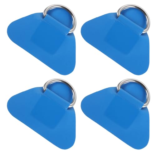 Parche triangular azul anilla en D para tabla de surf y kayak, 4 uds de PVC y acero inoxidable