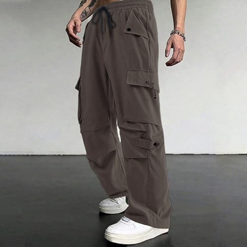 Men's Casual Cargo Joggers Pants with Pockets 2025 Stretch Elastic Waist Drawstring Tapered Sweatpants2