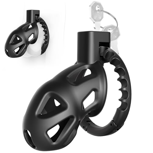 Uoffile Male Chastity Cage Devices, Lightweight Sissy Chastity Cage with 8 Adjustable Cock Rings and Invisible Lock, Man Penis Exercise Bondage Gear & Accessories Couple BDSM Adult Sex Toys Game