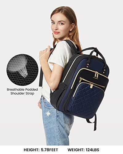 Image of LOVEVOOK Laptop Backpack for Women, Fashion Travel Work Commuter Backpack Purse with USB Port, Lightweight Casual Daypacks, Nurse Teacher College Computer Bag, Fit 15.6 inch Laptop