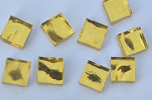 10 St. Goldmosaik Gelbgold mit Struktur (gehämmert) 1x1cm ca.9g