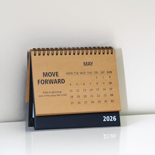 Image of INNAXA Motivational Desk Calendar 2026 Landscape Brown kraft Ecofriendly 4.6 x 6.5 inch