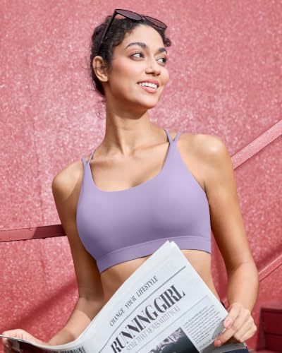 Image of RUNNING GIRL Sports Bras for Women,Padded Sports Bra Tank Top Sexy Crisscross Back High Impact Longline Workout Yoga Bra