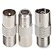 Produktbild NANYI weiblich zu männlich TV Antenne koaxial Koppler, T/F Typ Schraube Anschlussbuchse RF Coax Antenne Adapter Nickel Plating - 2 Pack