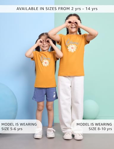 Image of Amazon Brand - Symbol Girls 100% Cotton Graphic Printed Half Sleeves Regular fit T-Shirt