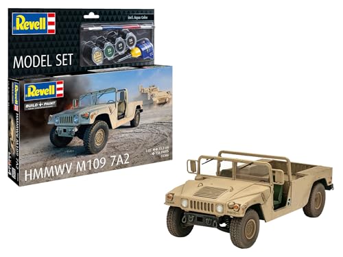 Revell Maquette HMMWV M1097A2 - Échelle 1:35 - Kit Maquette Plastique Non Construit/Non Peint avec Accessoires - 63366