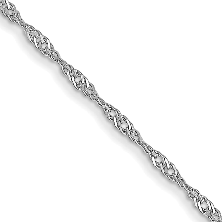 IceCarats 10K Solid White Gold 1mm Singapore Chain Necklace2