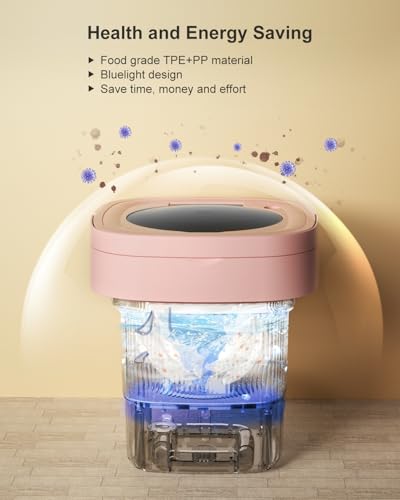 Image of Portable Washing Machine, 9L Mini Laundry Washer with 3 Modes Cleaning for Underwear, Baby Clothes, Sock, Small Delicates. Foldable Washer and Dryer Combo for Apartment, Home,Hotel, Camping,RV(Orange)