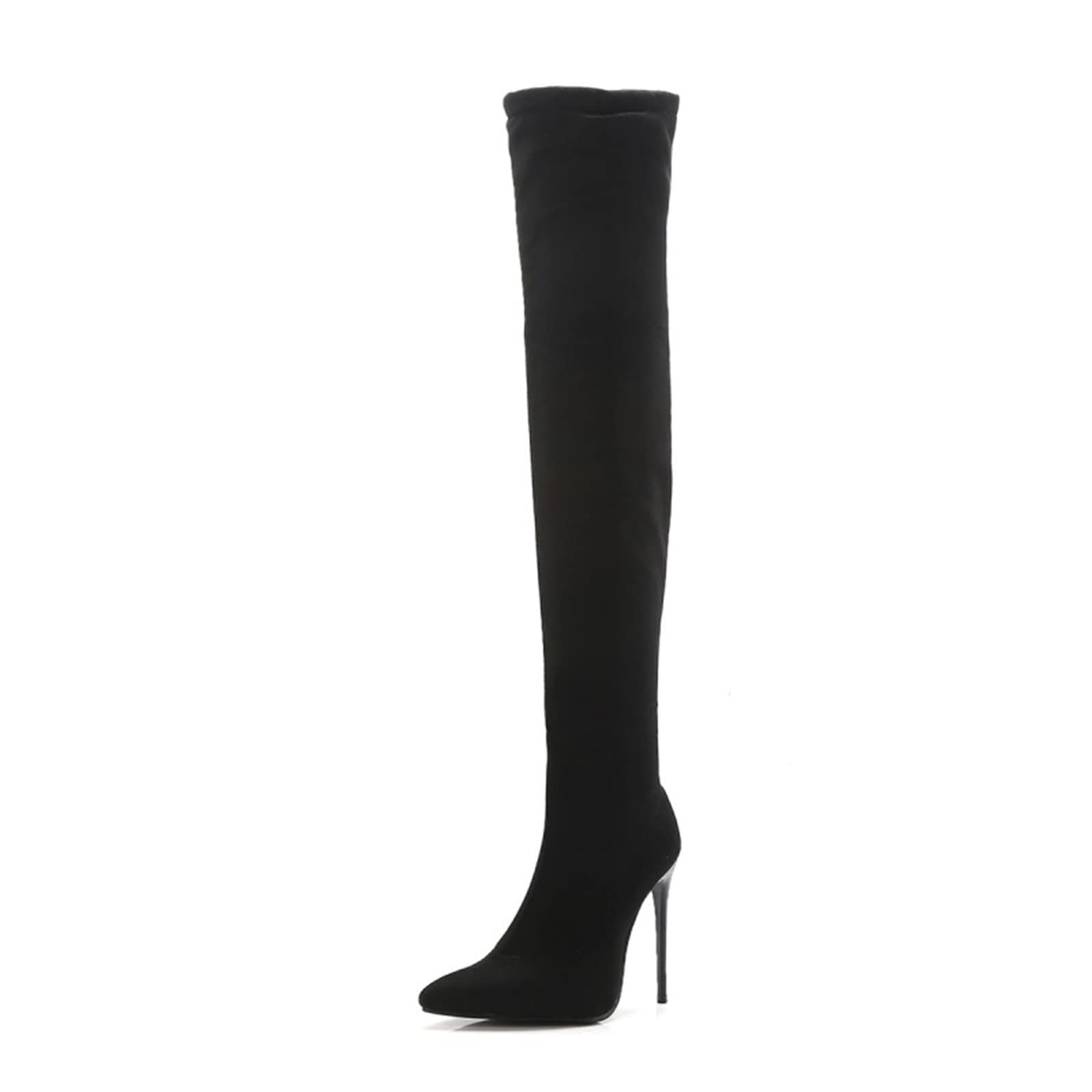 12CM/ 4.72IN Ante Punta Puntiaguda Tacones Altos Sexy Elegante Señoras Nightclub Botas Alta Rodilla Alta Polo Danza Botas de Caballero