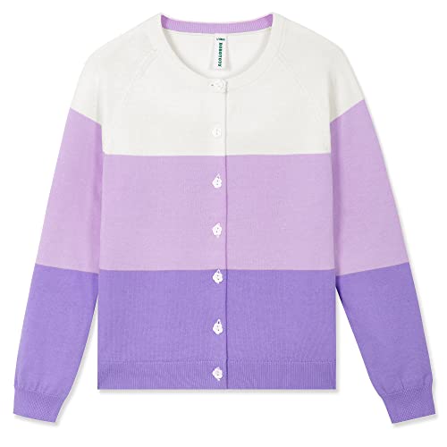 Boboyoyo Girls Cute Cardigan 100% Cotton Kids Striped Cardigan Sweater Button Up Rainbow Knit Cardigan Children For 5-12 Y #TOP25