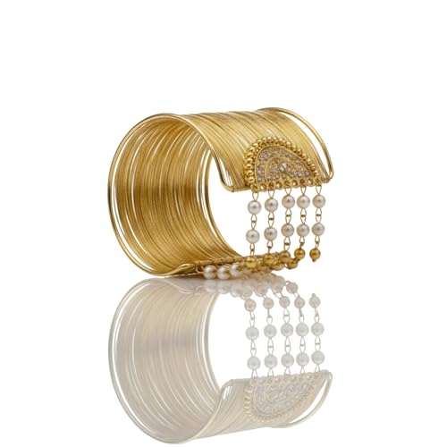 Image of Mansiyaorange Fancy Stylish Pearl Hanging Balls Daily Adjustable Cuff Bracelet