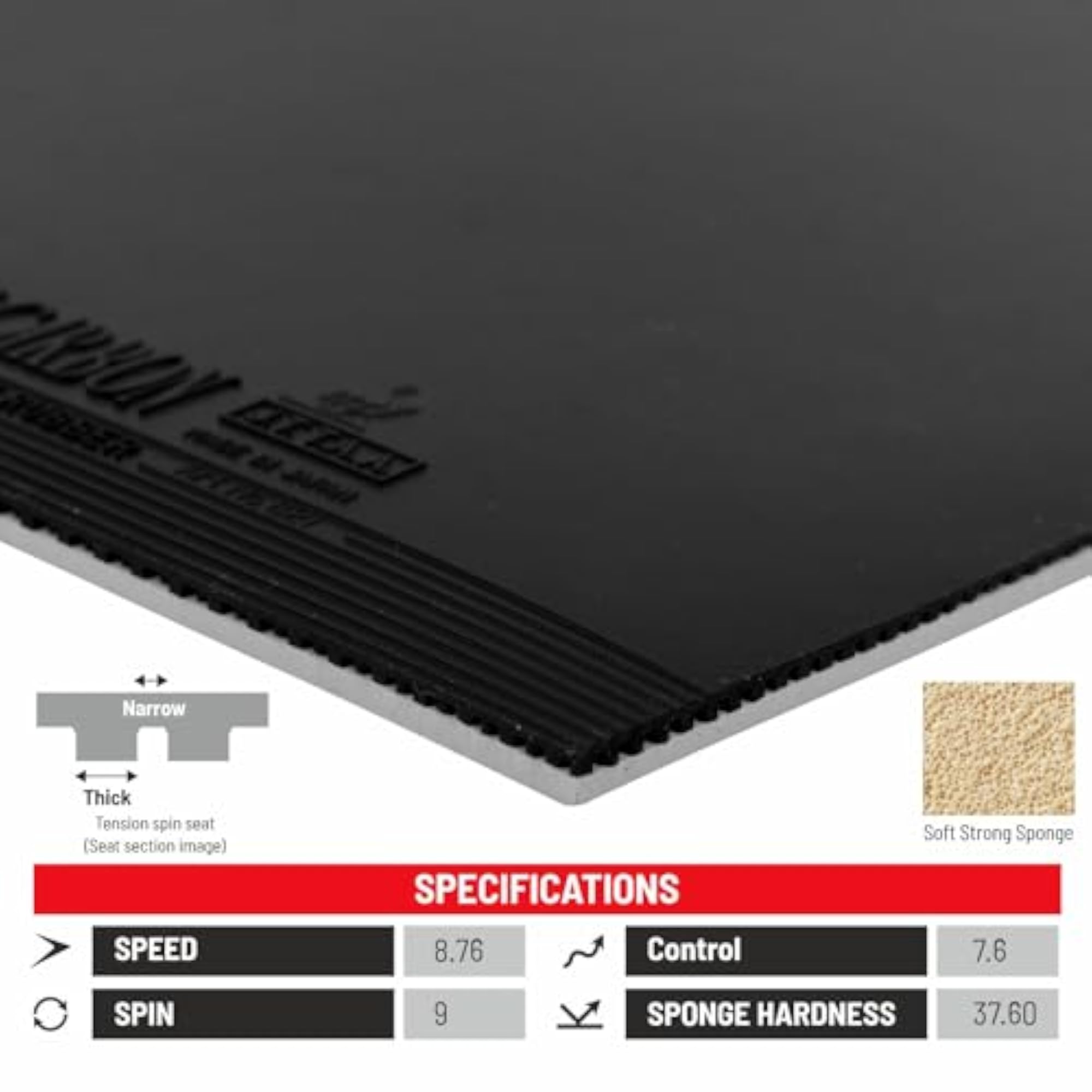 Magic Carbon Table Tennis Rubber, Black