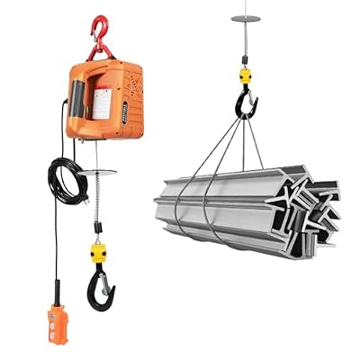 3 in 1 Electric Hoist Winch, 440lbs Portable Electric Winch with R-emote Control 16ft/min 1500W 110V Winch Crane for Factories, Warehouses, Attic Life, Construction Lifting Towing