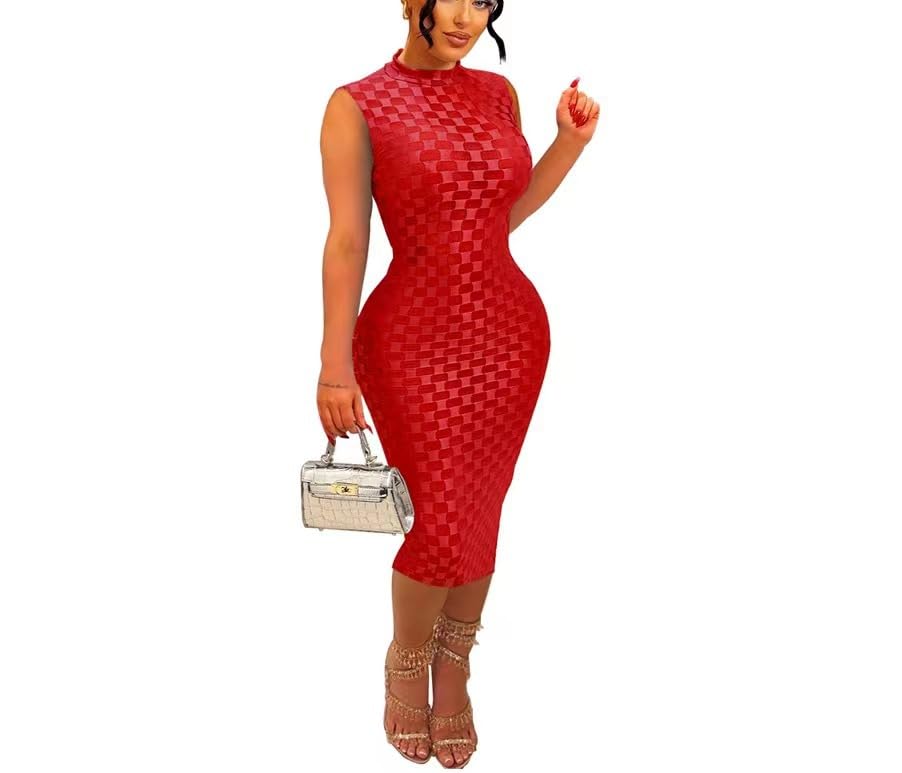 Image of Women's Casual Turtleneck Long Sleeve Elegant Long Dress Lounge Mesh Bodycon Maxi Party Dresses