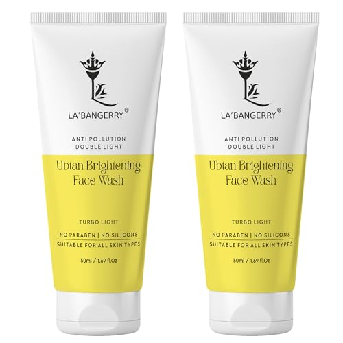 Image of LA'BANGERRY Ubtan Brightening Face Wash with Niacinamide | Brightening & Deep Cleansing | For All Skin Types | Men & Women | Pack of 2 (50ml Each)