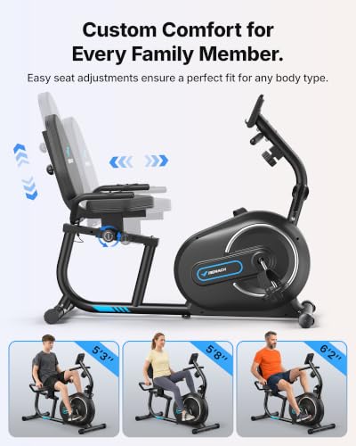 Image of MERACH Recumbent Exercise Bikes for Home with Smart Bluetooth Equipment Exercise Bikes App,LCD,Heart Rate Handle Stationary Bikes for Home, Magnetic Recumbent Exercise Bike for Seniors Gym S08 /S23