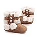 Gavena Stivali Bambina Suola Morbida Antiscivolo Scarpe Neonato Ragazza Caldo Vello Inverno Interno Stivaletti per Bambini Scarpe First Walker Bowknot Carino, Marrone, 6-12 Mesi