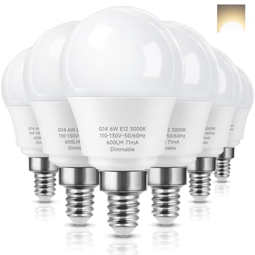 Prosperbiz E12 Dimmable 60W Equivalent LED Light Bulbs, A15 6W Ceiling Fan Light Bulbs Warm White...