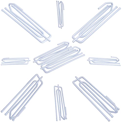 Ganchos de cortina de acero blanco, 50 unidades, ganchos plisados transversales de 4 puntas, ganchos de cortina para cortinas, ganchos de cortina para cortinas transversales, ganchos de cortina (acero