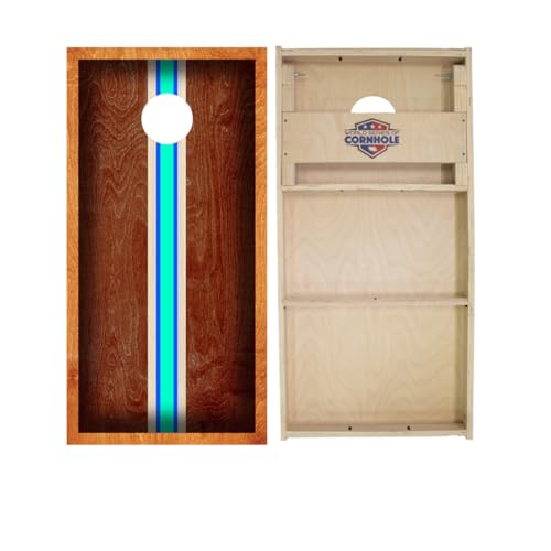 Skip's Garage RIV Surf Board Cornhole Boards - WSOC Runway Series - Includes (2) Boards (NO Bags) + (1) Case & (2) Edge Lights