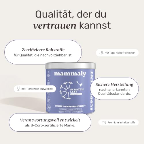 mammaly Scratch Less® Allergie-Snacks mit Hanföl für Hunde (120 Stück)