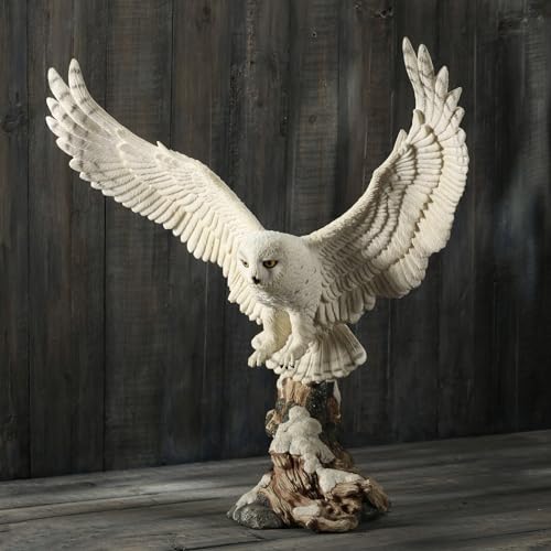 Estatua de Búho Nevado de Resina 13 Pulgadas miniatura 4