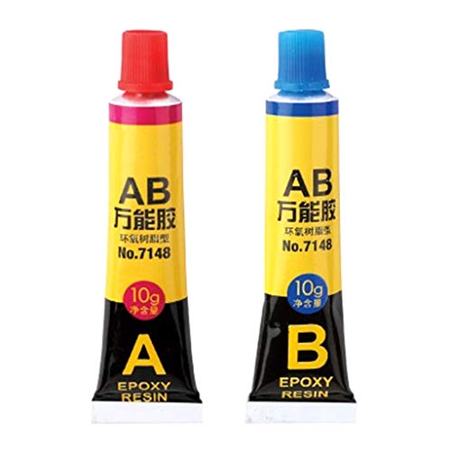 RG-FA 2 Stück 10 g + 10 g Epoxidharz AB-Kleber für Kunststoff, Glas, Metall, Keramik, starker Klebstoff, universal, wasserdicht, transparent Cover