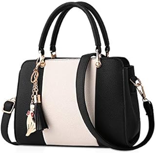 NICOLE&DORIS Women Handbags Tassels bags Designer Top Handle Shoulder Bags Tote Crossbody Bag for Ladies PU Leather Bag With Pendant Black