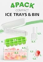 DOQAUS Ice Cube Tray with Lid and Bin, 4 Pack Ice Bucket Kits for RV — image 3