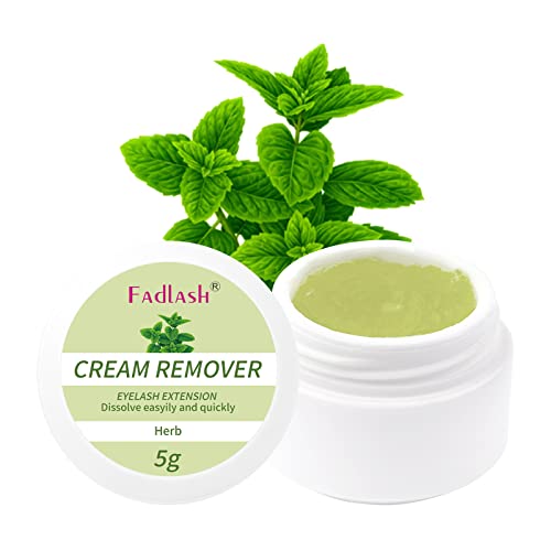 FADLASH Crema Removedor de Pegamento para Extensión de Pestañas Efecto Rápido 5g Removedor de Extensión de Pestañas Crema Baja Estimulación(Herb)